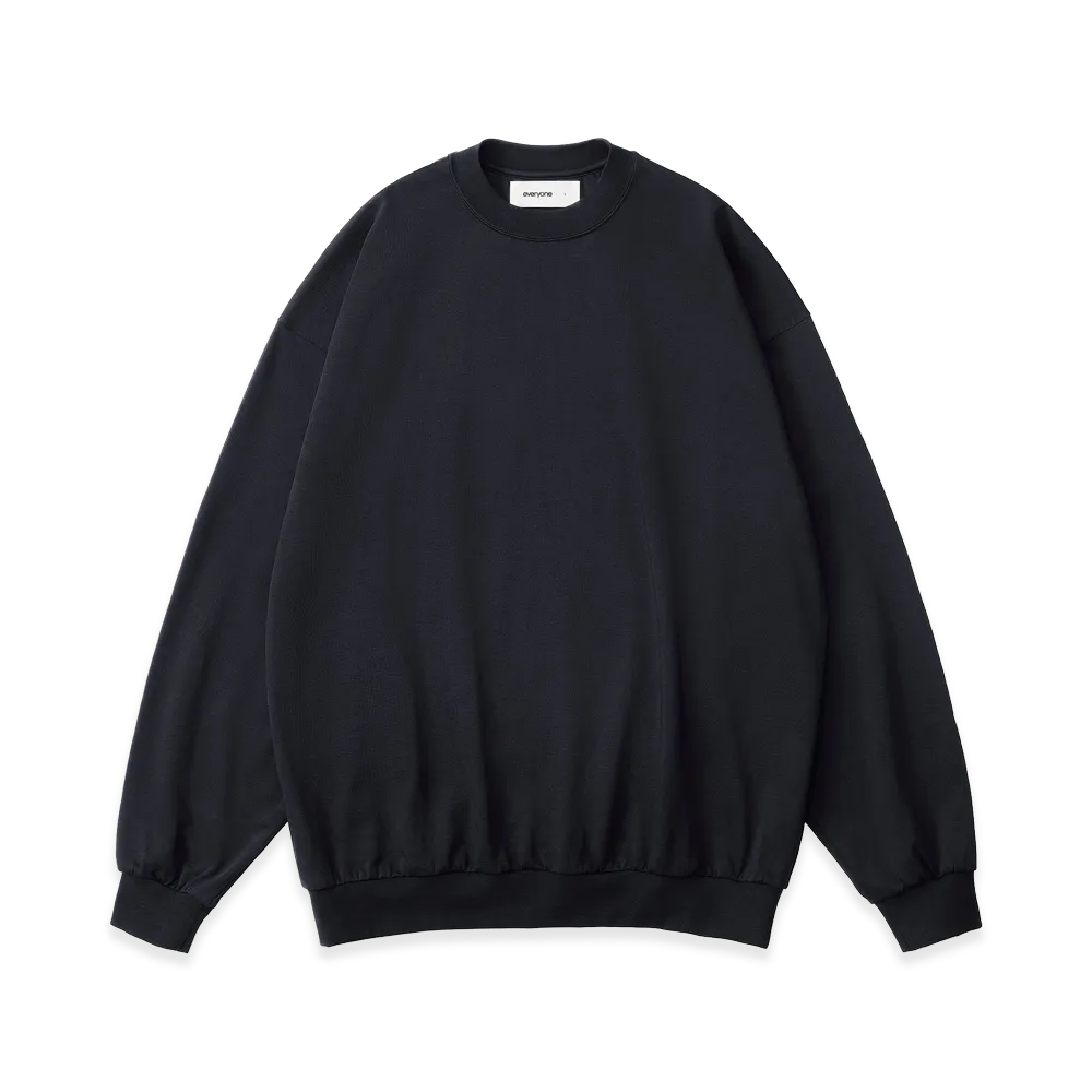 everyone Light Weight Cotton Crew Neck Sweatshirt "Black"