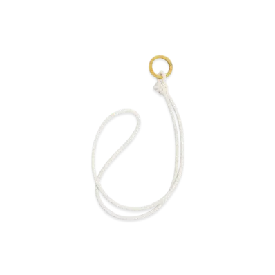 Bottega Veneta Intrecciato Long Key Ring "Chalk"