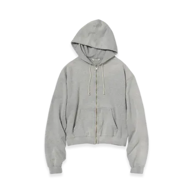 AURALEE Product Dyed Pima Light Sweat Zip Parka "Top Gray"