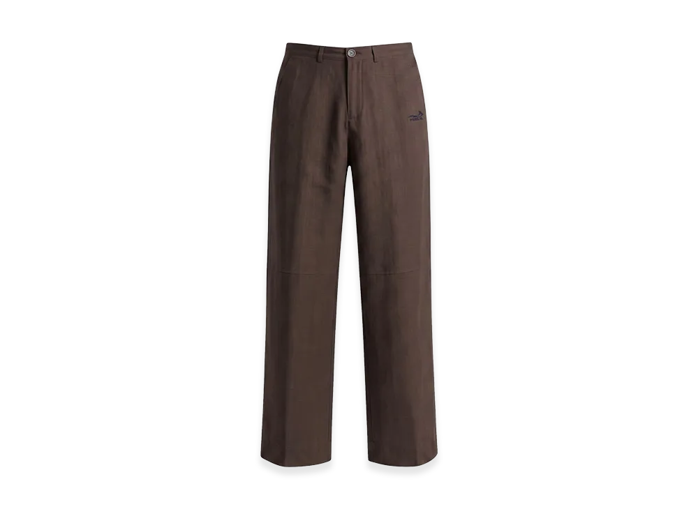 FEELS. Linen Straight Slacks "Brown"