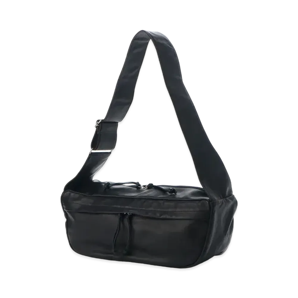 Yohji Yamamoto Y's SEMI GLOSS SOFT LEATHER LEATHER BODY BAG "Black"