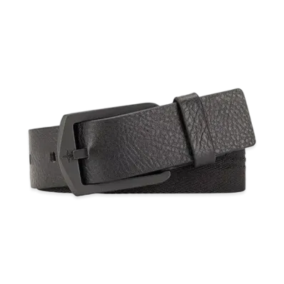 Stone Island 94362 NYLON TAPE + LEATHER "Black"