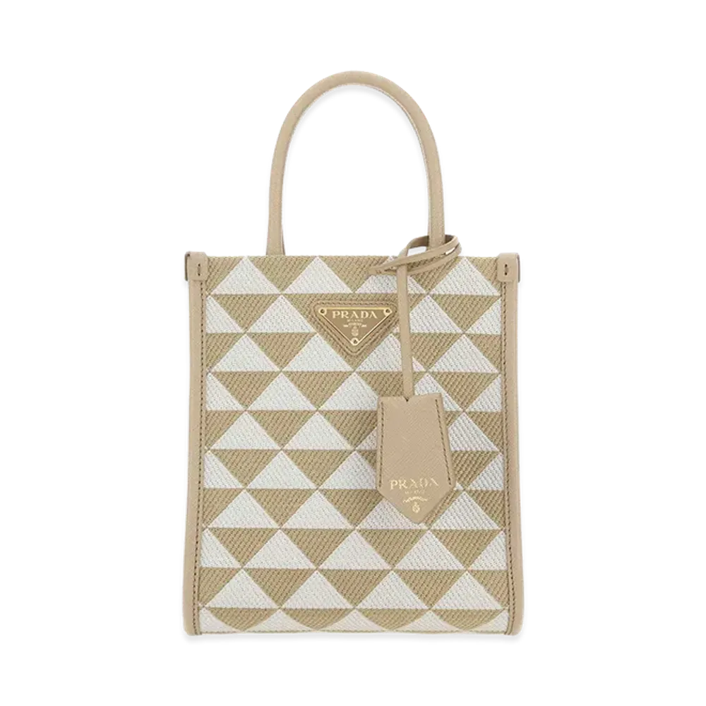 PRADA Women's Embroidefabric Micro Symbole Handbag "Printed"