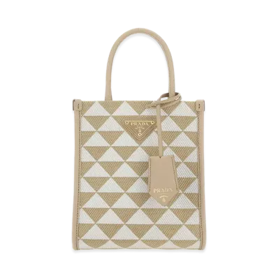 PRADA Women's Embroidefabric Micro Symbole Handbag "Printed"