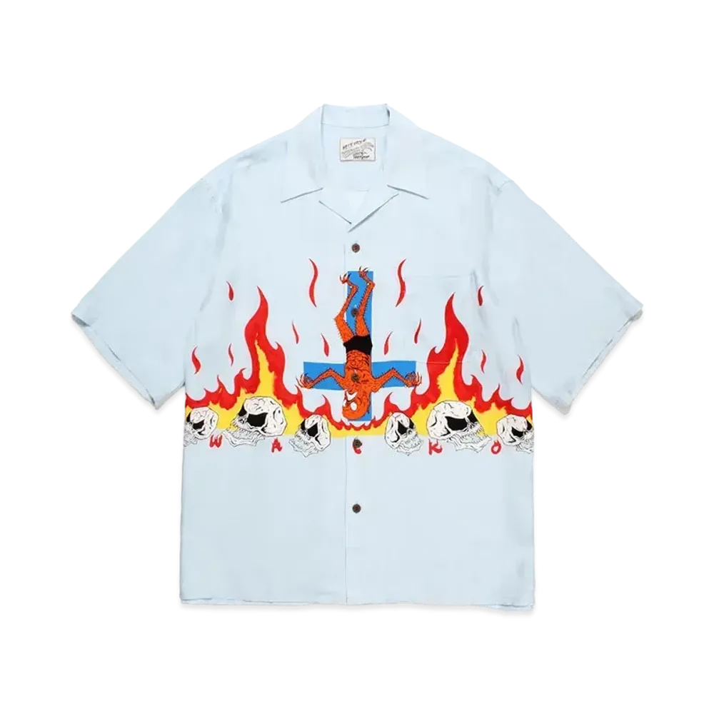 WACKO MARIA x neckface / Hawaiian Shirt "Blue"