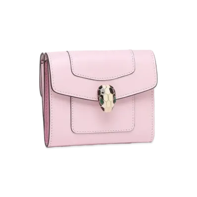 BVLGARI Serpenti Forever Trifold Wallet "Pink"