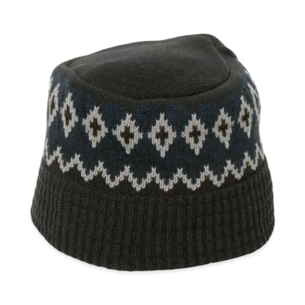 BEAMS Jacquard Knit Bucket Hat "Black"