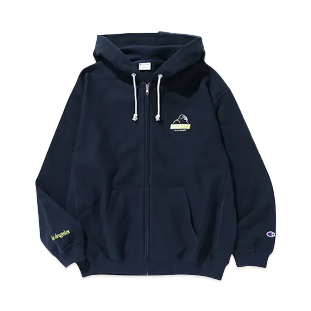 XLARGE x Champion Reverse Weave Zip Hooded Sweatshirt "Navy"