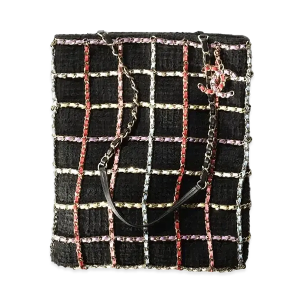 CHANEL Shopping Bag Tweed "Black/Multicolor"