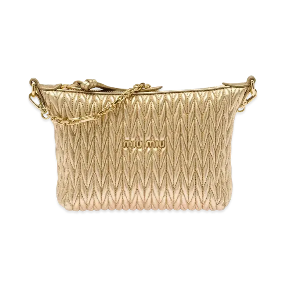 MIU MIU Miu Spirit Matelasse Leather Mini Bag "Platinum"