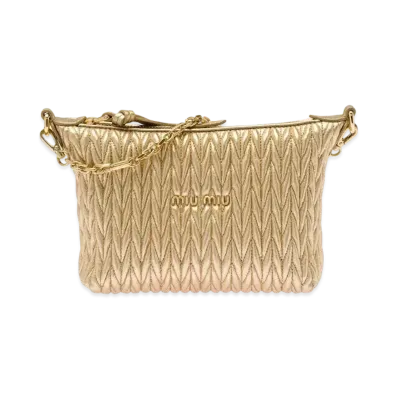 MIU MIU Miu Spirit Matelasse Leather Mini Bag "Platinum"