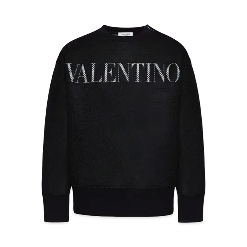 Valentino Crewneck Mesh Sweatshirt "Black"