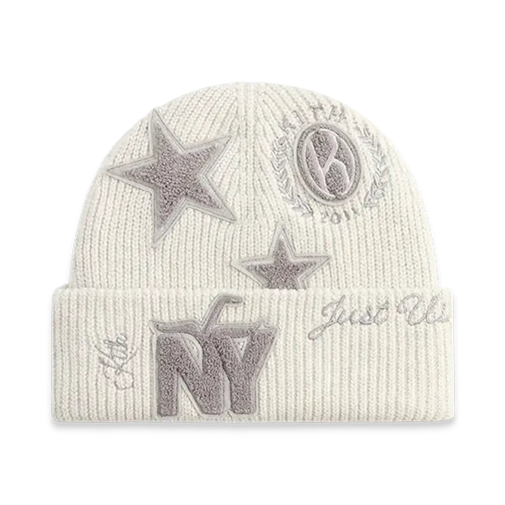Kith Women's Mia Beanie With Patches "Light Heather Grey"