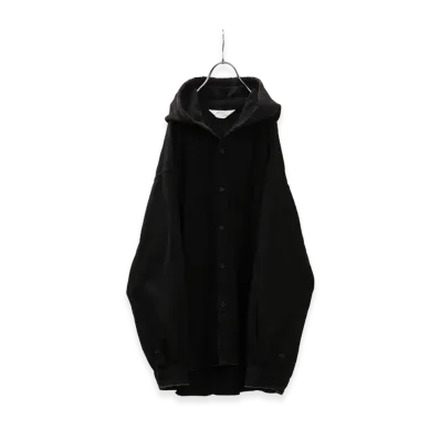 ANCELLM Denim Hoodie Shirt "Black"