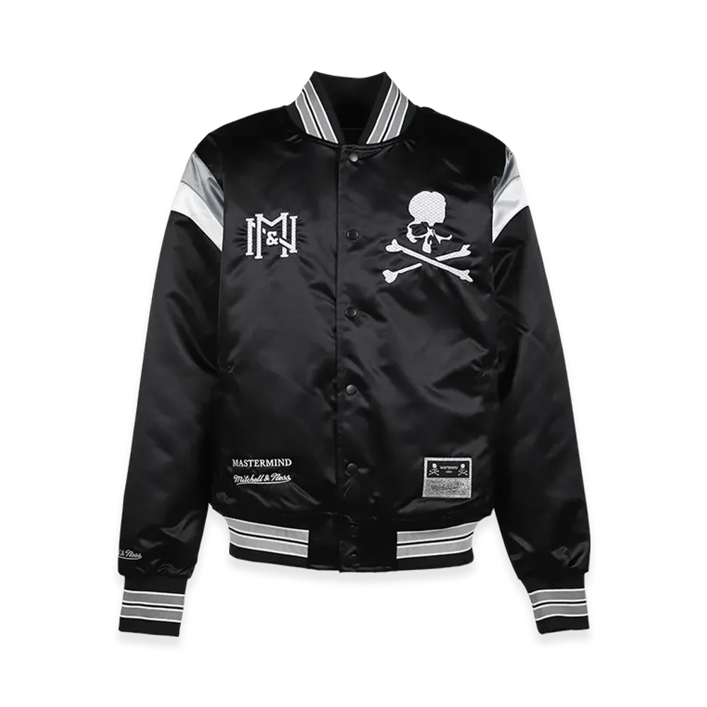 MASTERMIND WORLD x Mitchell&Ness Satin Jacket "Black"