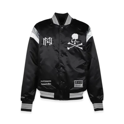 MASTERMIND WORLD x Mitchell&Ness Satin Jacket "Black"