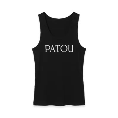 PATOU Women's Logo Print Tank Top "Black"