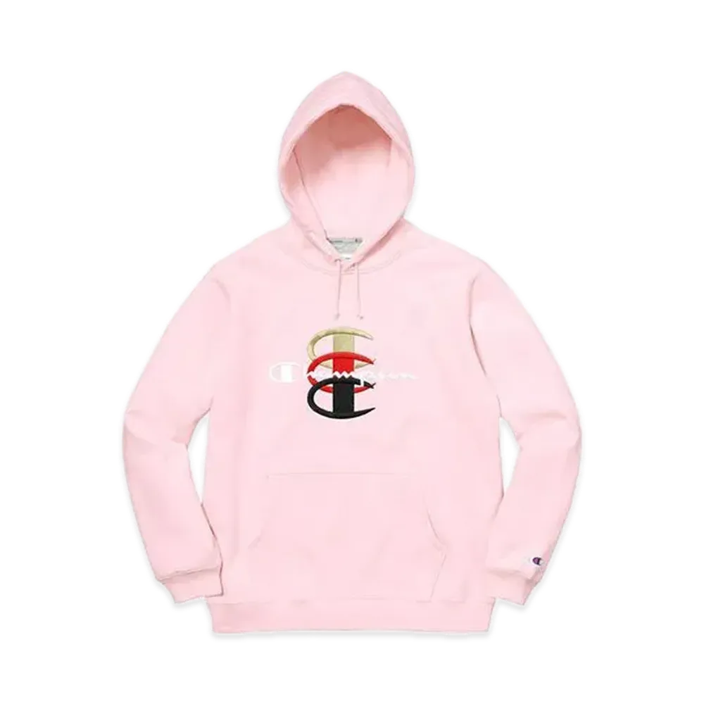 Supreme x Champion Stacked C Hooded Sweatshirt "Pink"