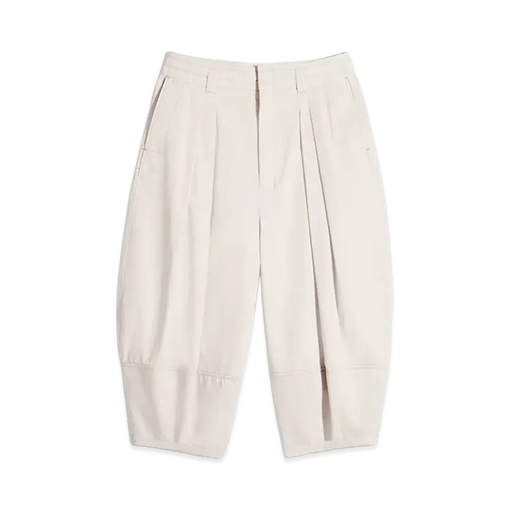LEMAIRE Women's Cotton Satin Volume Bermuda Pants "Jasmine"
