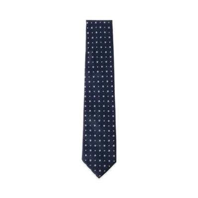 BEAMS Silk Flower Pattern Necktie "Navy"