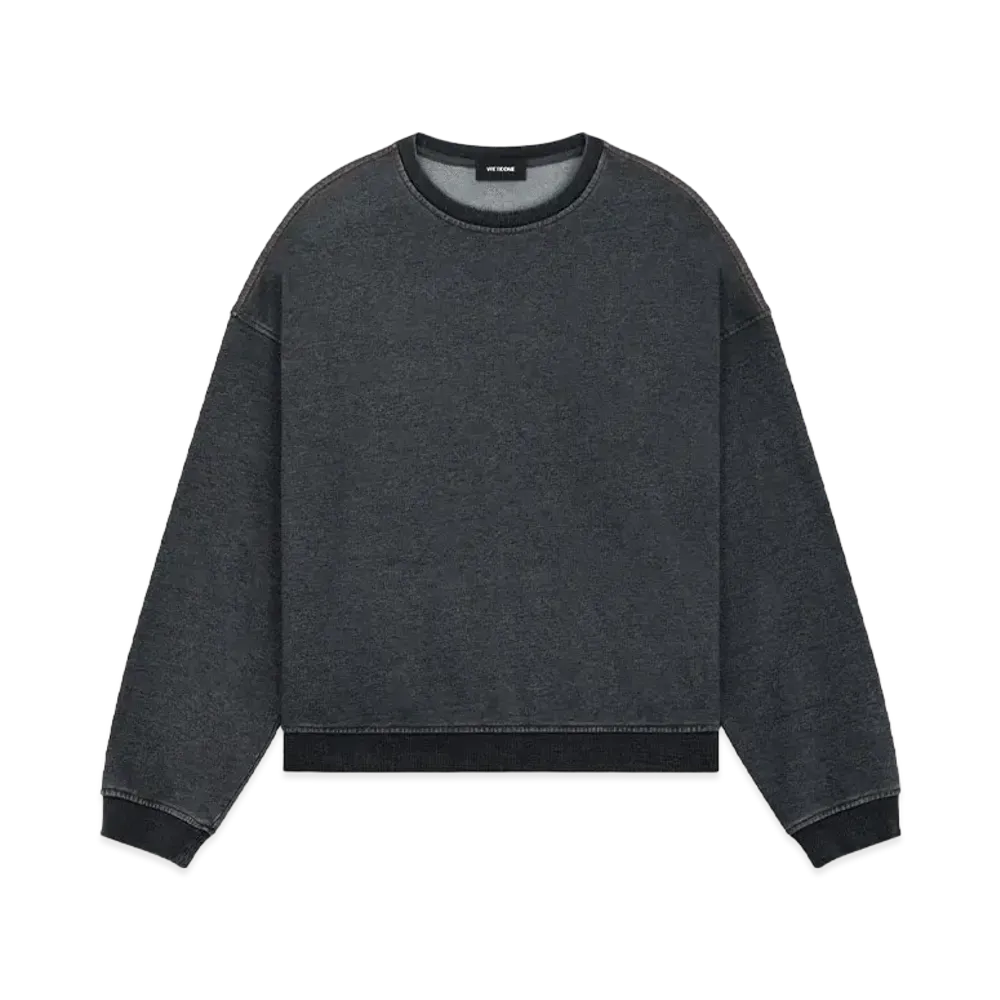 WE11DONE Logo Denim-like Sweatshirt "Black"