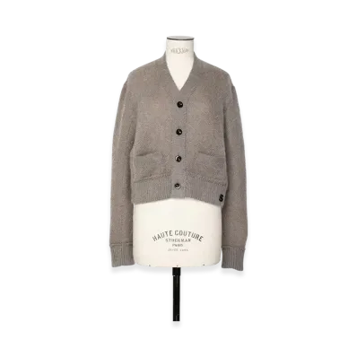 sacai S Mohair Knit Cardigan "Light Grey"