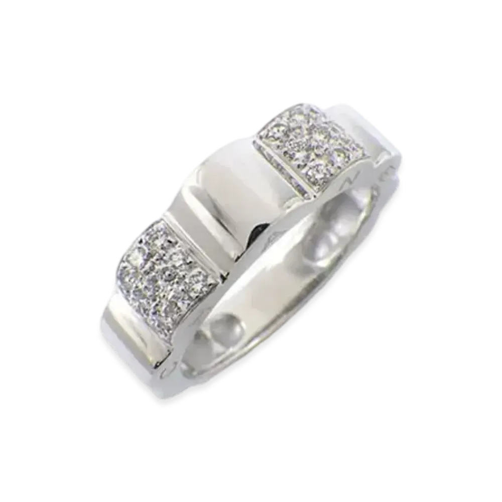CHANEL Profile de Camelia Ring Pave Diamond 18K "White Gold"