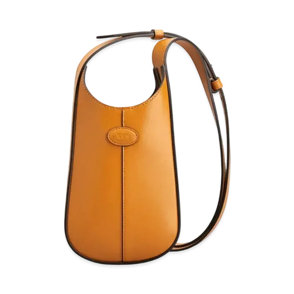TOD'S Micro Hobo Di Bag in Leather "Orange "