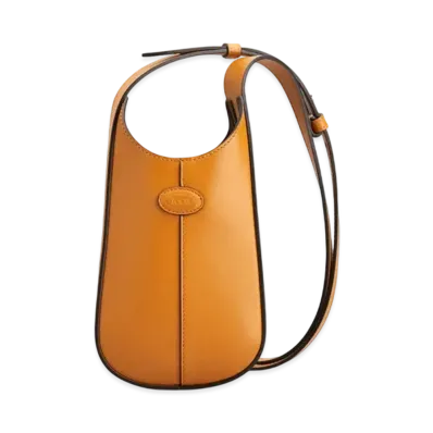 TOD'S Micro Hobo Di Bag in Leather "Orange "