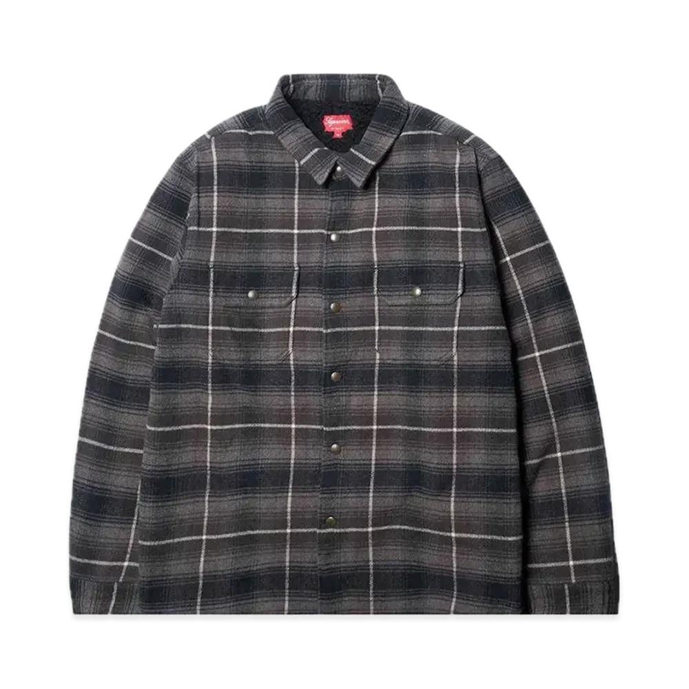 Supreme Shearling Lined Flannel Shirt "Black"