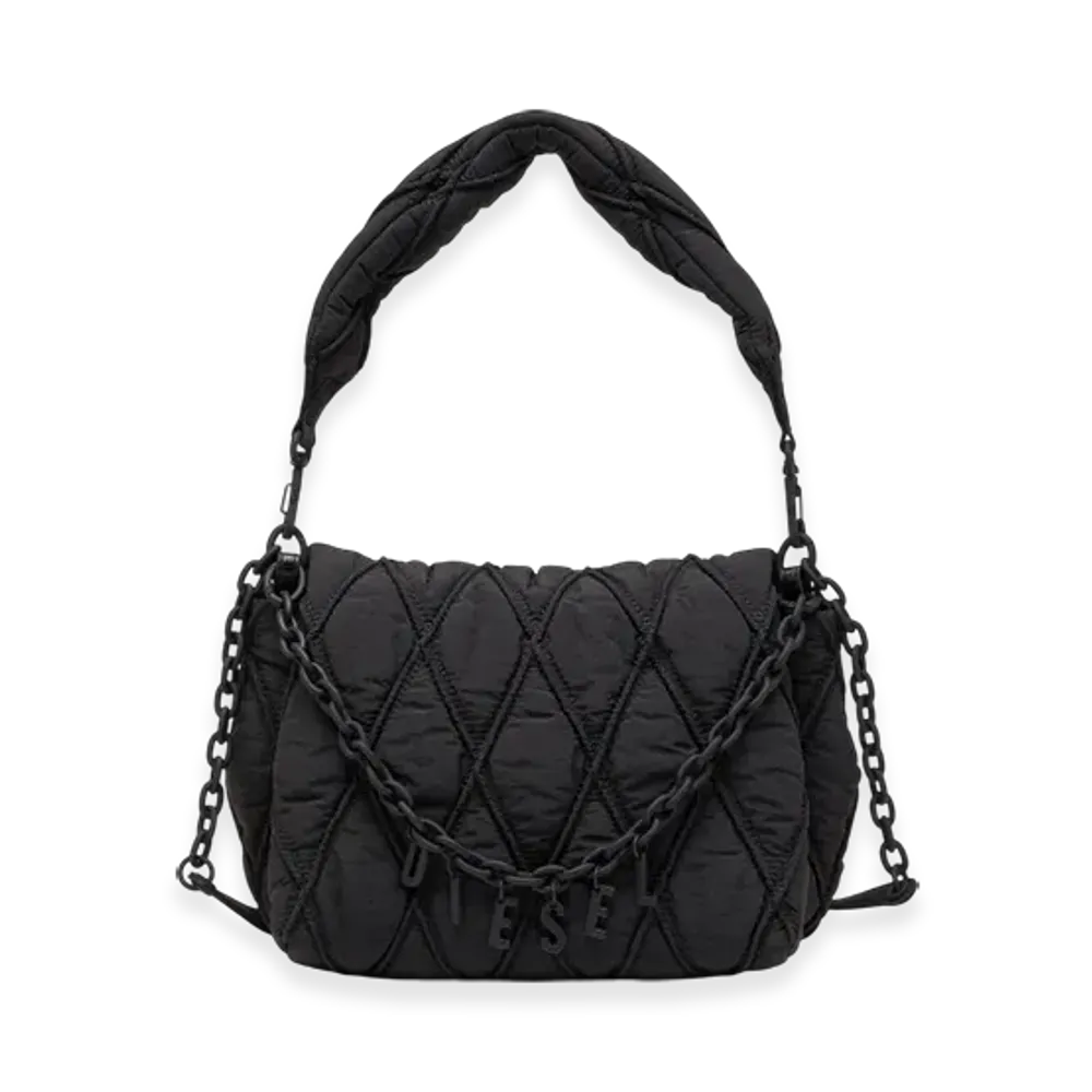 Diesel Charm-D Shoulder M Charm-D M-Shoulder Bag In Quilted Nylon "Black"