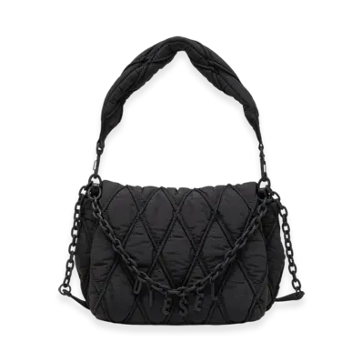 Diesel Charm-D Shoulder M Charm-D M-Shoulder Bag In Quilted Nylon "Black"