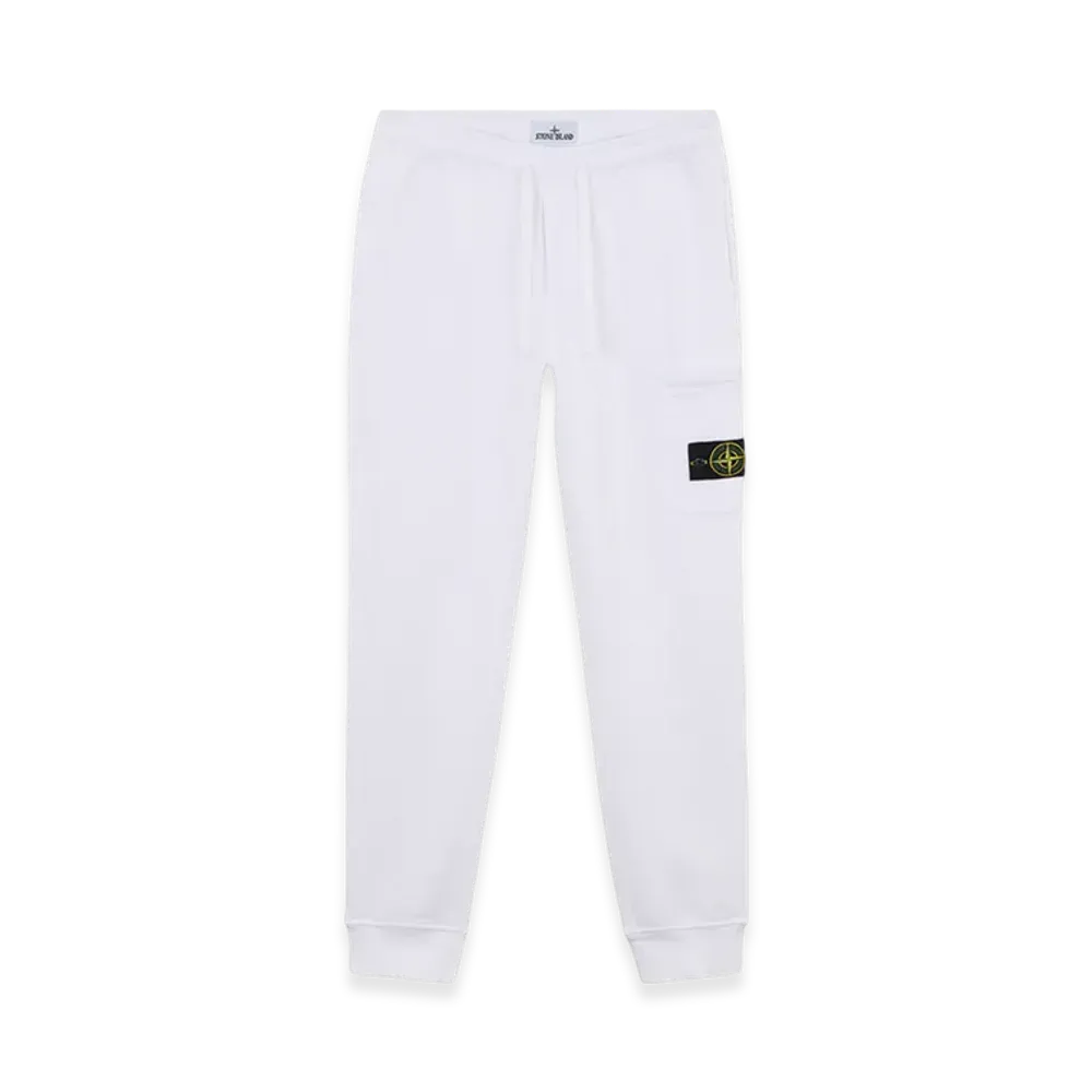Stone Island 64551 Cotton Fleece Slim Fit Cargo Jogging Pants - 24FW "White"