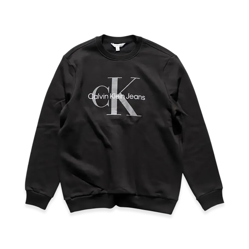 Calvin Klein Monologo Jeans Crewneck Sweatshirt "Black"