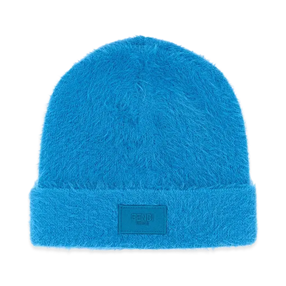 FENDI Nylon Beanie Hat "Light Blue"