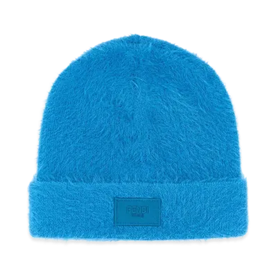 FENDI Nylon Beanie Hat "Light Blue"
