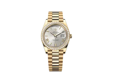 ROLEX Day-Date 40mm Yellow Gold Diamond 228348RBR "Silver"