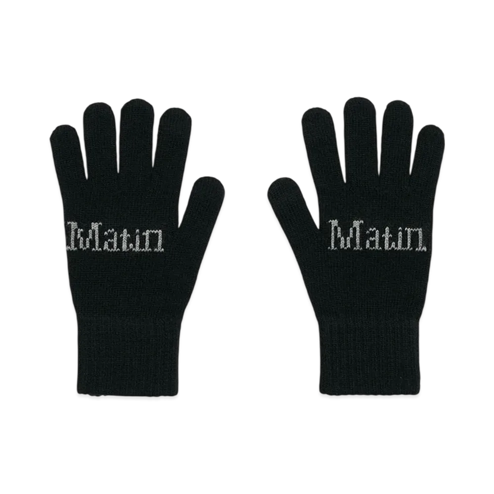 Matin Kim Matin Split Logo Knit Gloves "Black"