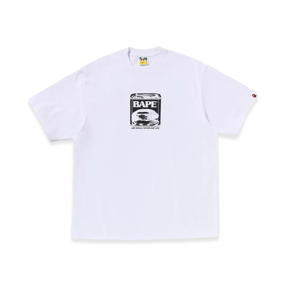 A BATHING APE Can Food Bape Logo Relaxed Fit Tee "White"