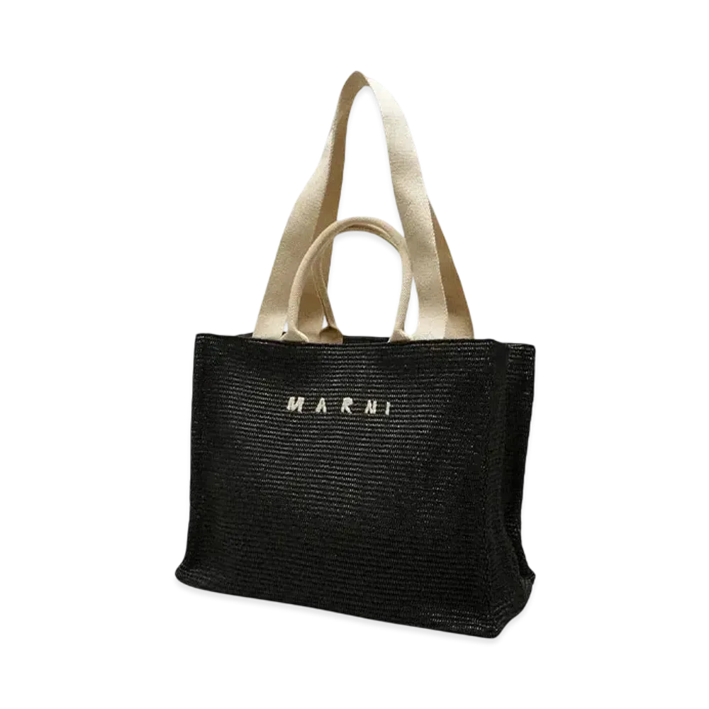 MARNI SHOPPING BAG "BLACK/NATURAL"
