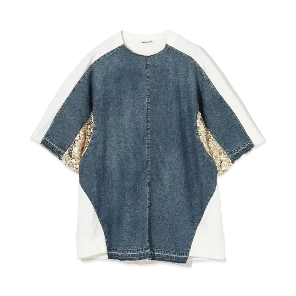 UNDERCOVER Denim Switching Cotton Pullover "Indigo"