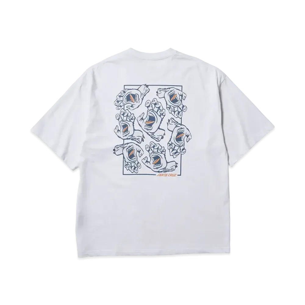 NEW ERA x SANTA CRUZ Skateboards Short Sleeve Oversized Cotton T-Shirt Screaming Hands "White"