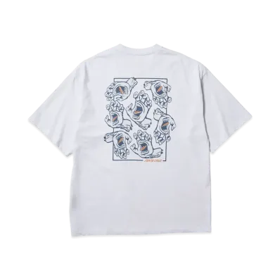 NEW ERA x SANTA CRUZ Skateboards Short Sleeve Oversized Cotton T-Shirt Screaming Hands "White"