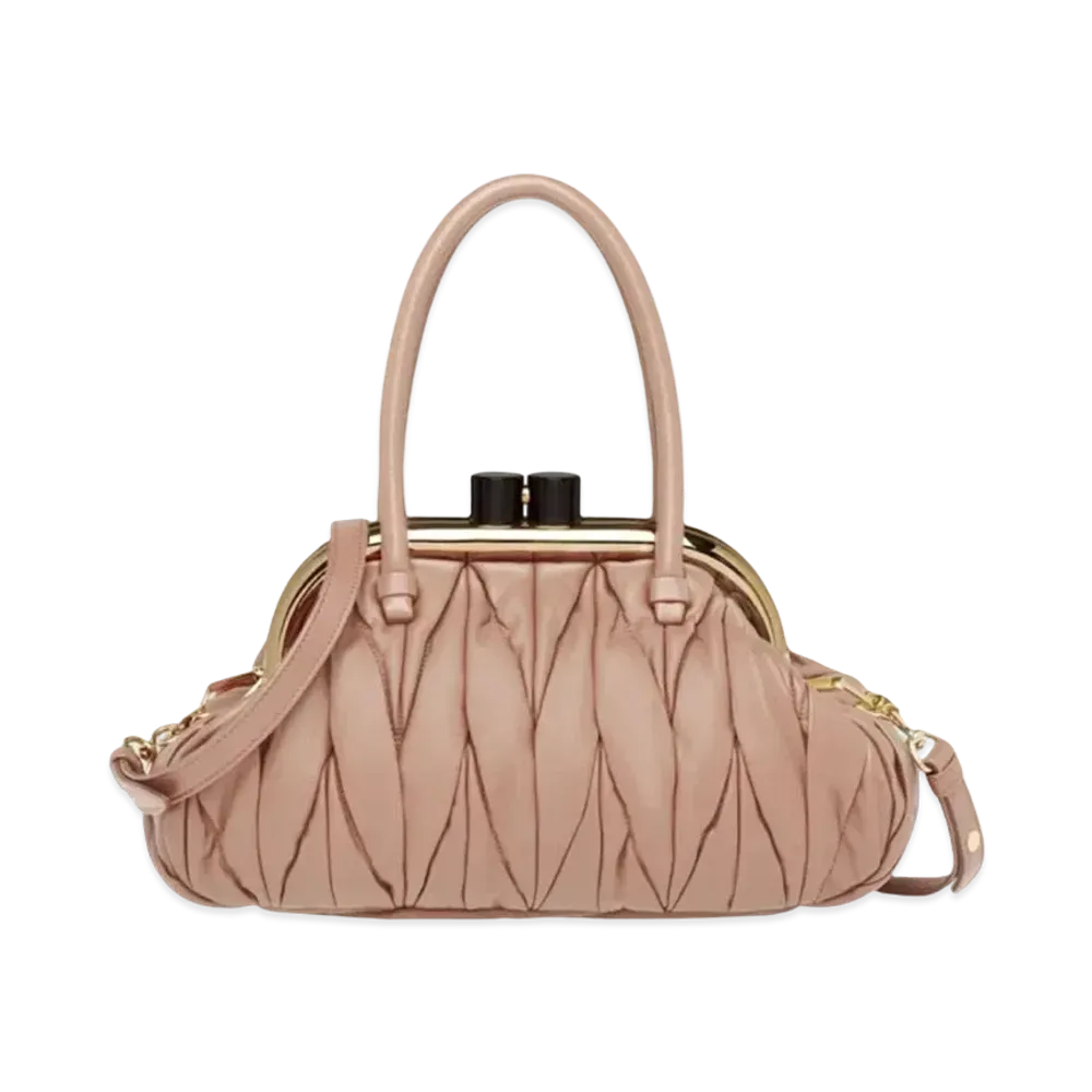 MIU MIU Miu Bernappa Leather Handbag "Beige Pink"