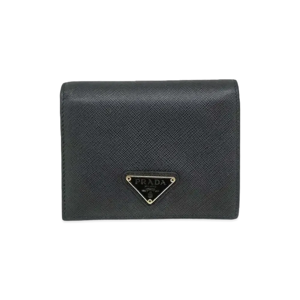 PRADA Saffiano Leather Wallet "Black"