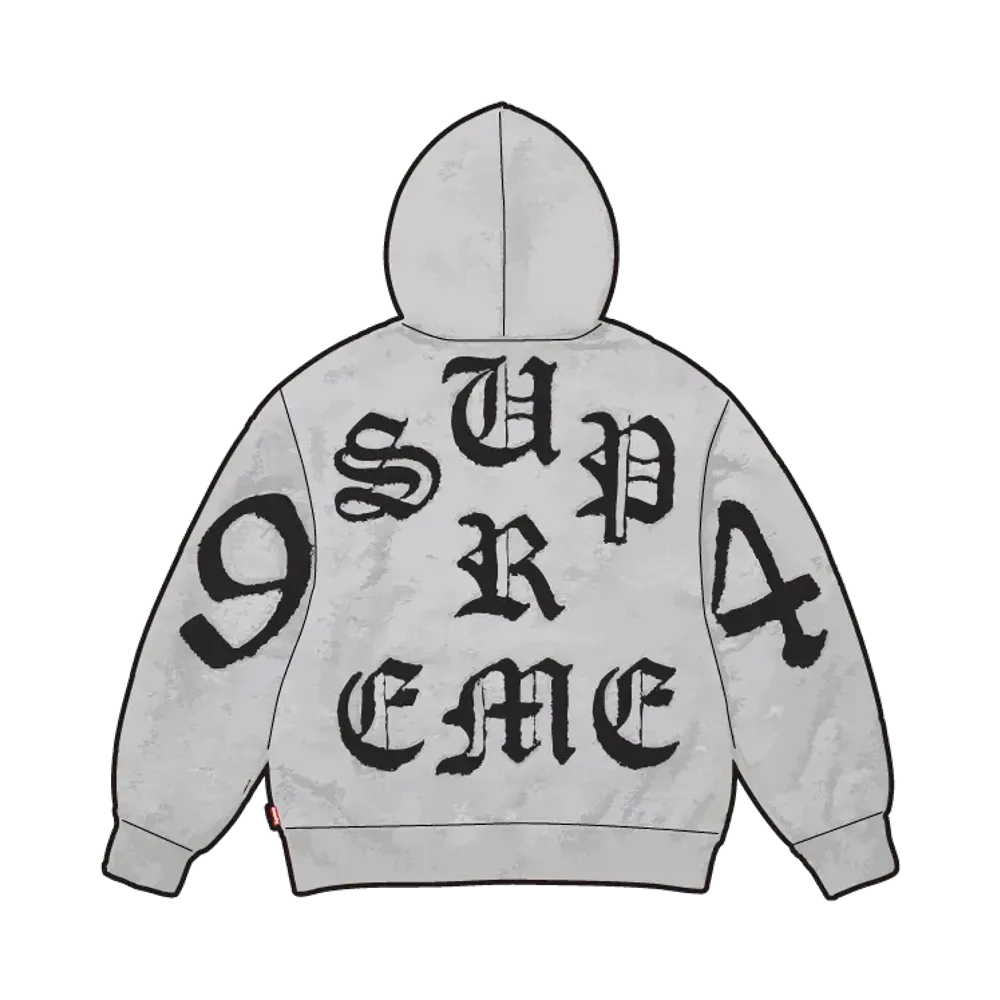 Supreme Cut Out Zip Up Hooded Sweatshirt "Heather Grey"