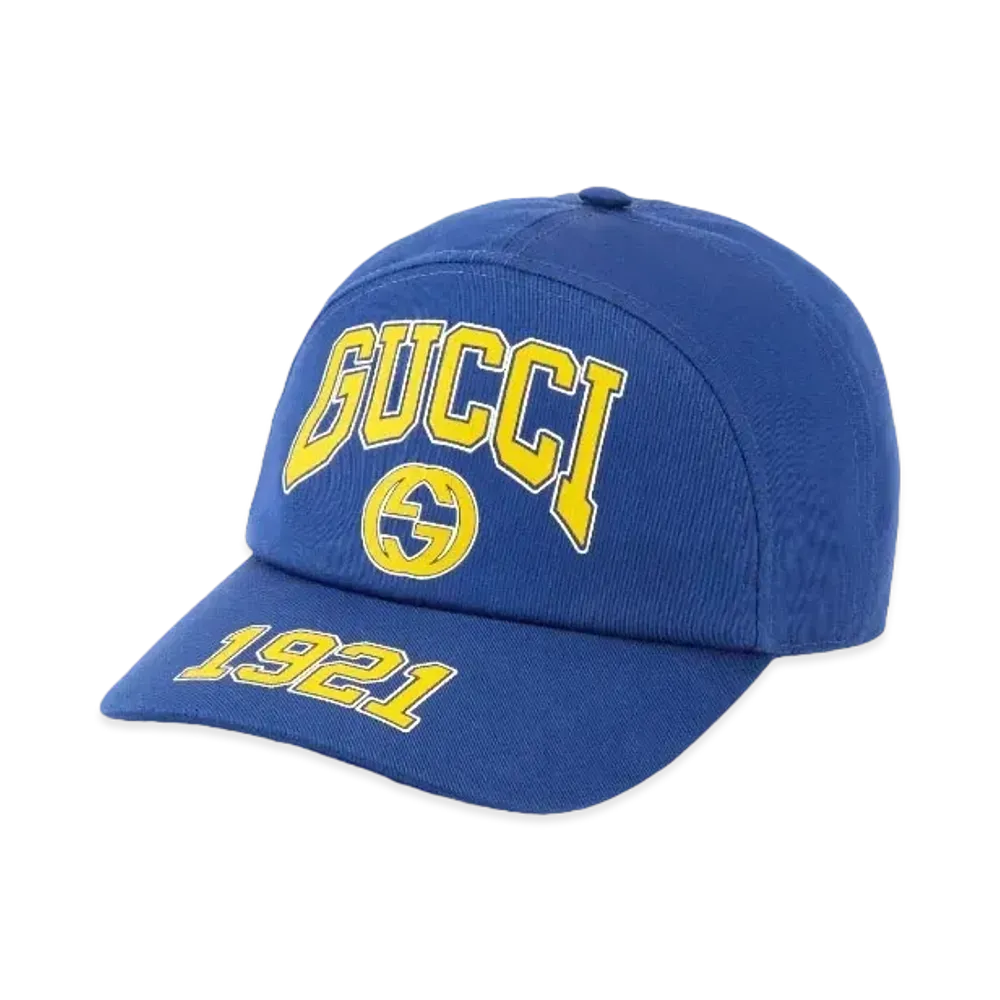 GUCCI Gucci Print Cotton Baseball Hat "Blue"