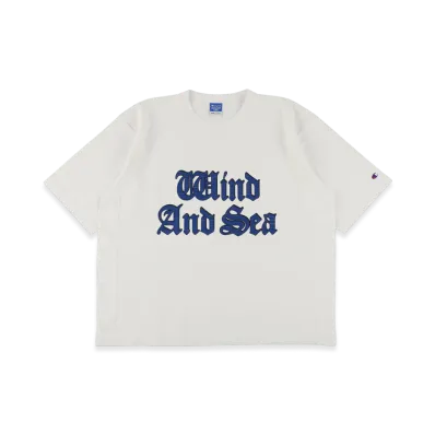 WIND AND SEA x Champion Reverse Weave Crack Print Tee "White"