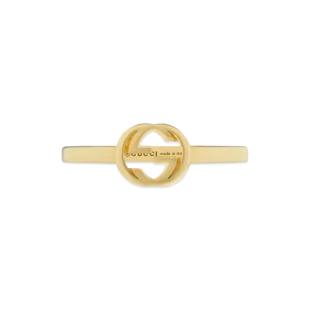 GUCCI Interlocking Double G 18K Gold Ring "Gold"