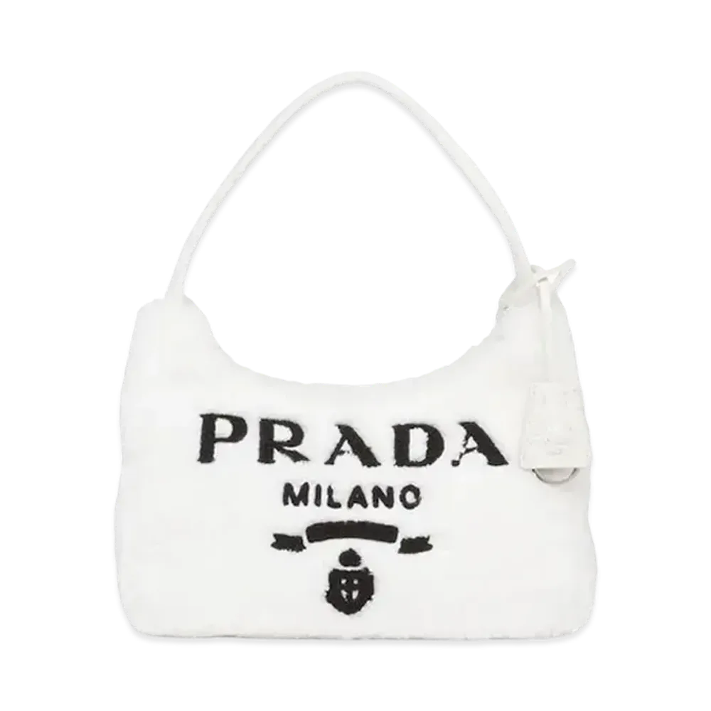 PRADA Re-Edition 2000 Terry Mini Bag "White/Black"